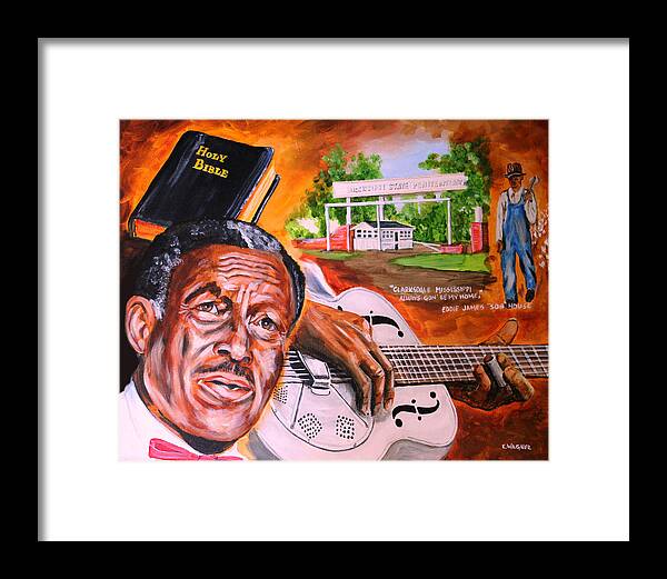 Son House Framed Print featuring the painting Son House by Karl Wagner