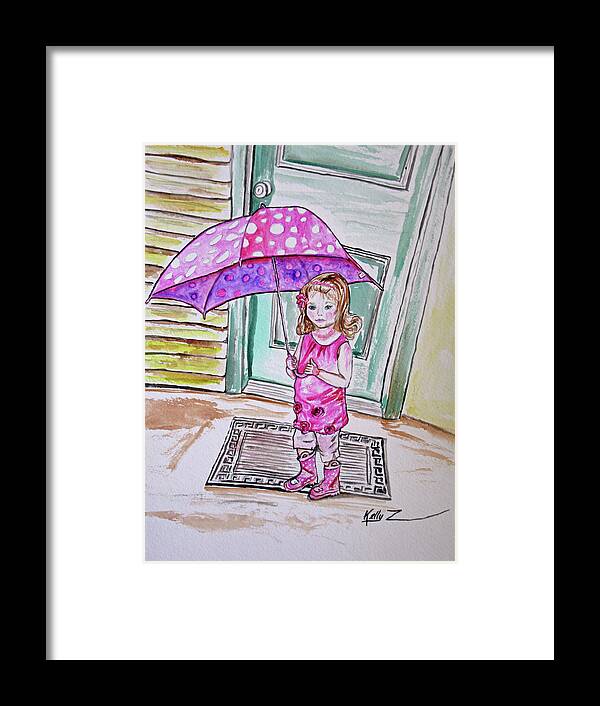 Child Framed Print featuring the painting Sophia Pretty in Pink by Kelly Smith