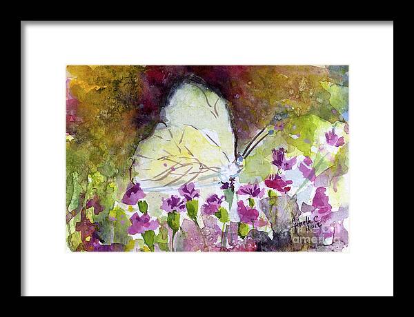 Butterflies Framed Print featuring the painting Southern White Butterfly by Ginette Callaway