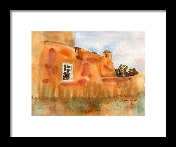 Monastery Framed Print featuring the painting Southwest Walled Monastery by Sharon Mick