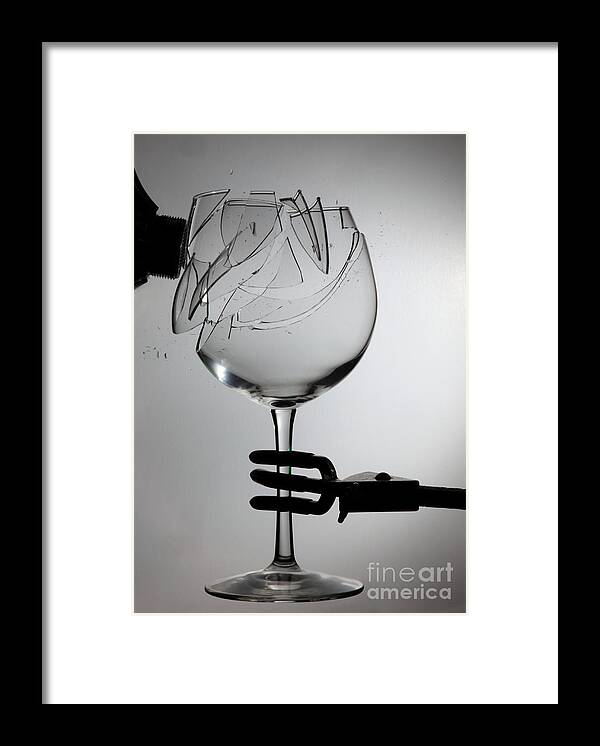 Physics Framed Print featuring the photograph Speaker Breaking A Glass With Sound by Ted Kinsman