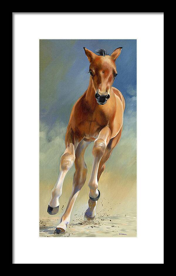 Horse Framed Print featuring the painting Speed Test by Alecia Underhill