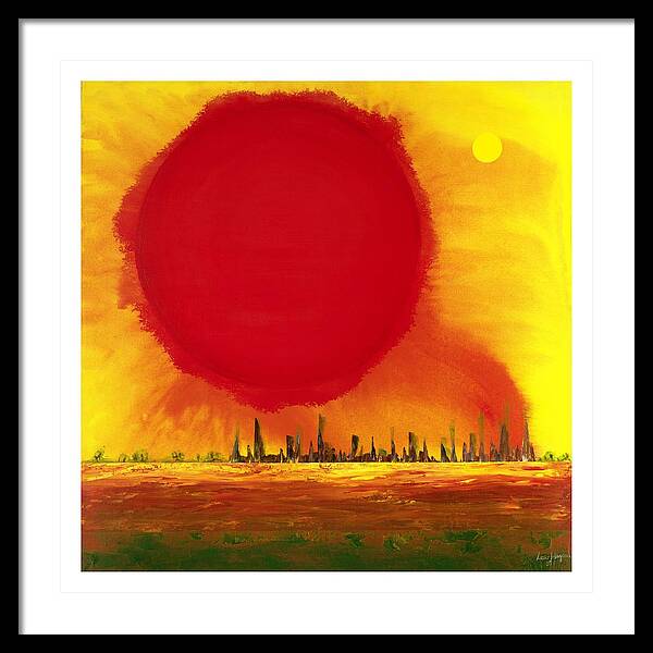 Sun Framed Print featuring the painting Spf 5000 by Lew Hagood