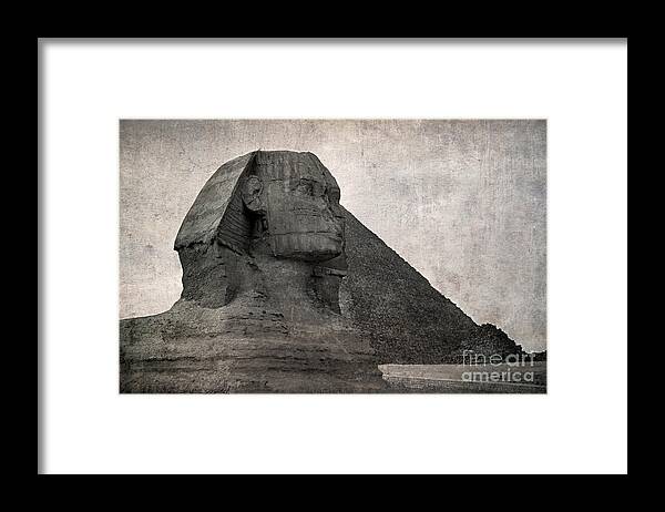 Africa Framed Print featuring the photograph Sphinx vintage photo by Jane Rix