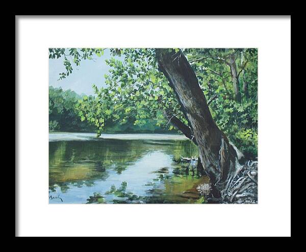 River Framed Print featuring the painting St. Joseph River by William Brody