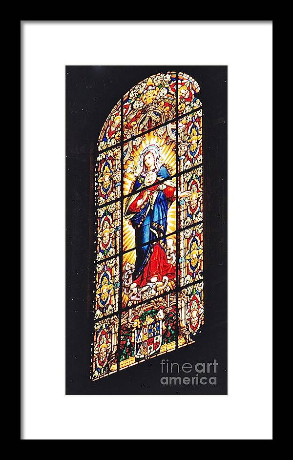 Stained Glass Window Framed Print featuring the photograph Stained Glass Window by Barbara Plattenburg
