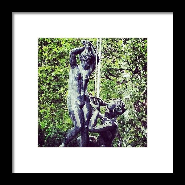 Woman Framed Print featuring the photograph #statue#man#woman#photography by Jenni Martinez