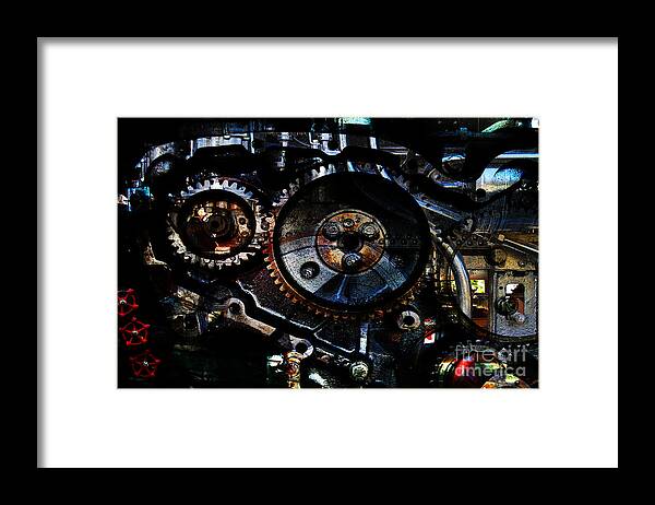 Steampunk Framed Print featuring the photograph Steampunk Personal Decompression Chamber Model 39875DA78803 Fully Accessorized by Wingsdomain Art and Photography