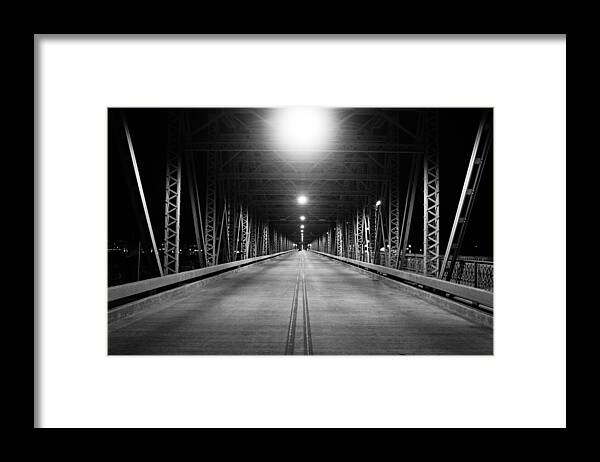 Sturgeon Bay Framed Print featuring the photograph Steel Bridge Night by Ty Helbach