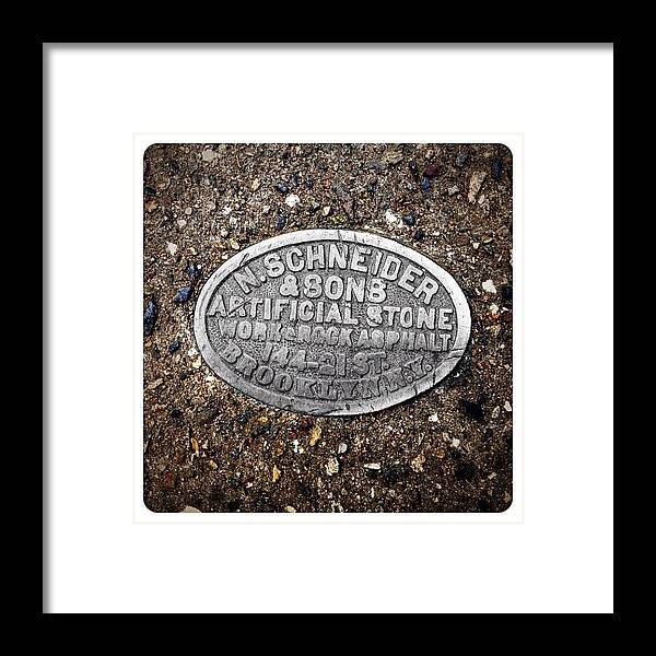 Mobilephotography Framed Print featuring the photograph Stone Emblem by Natasha Marco