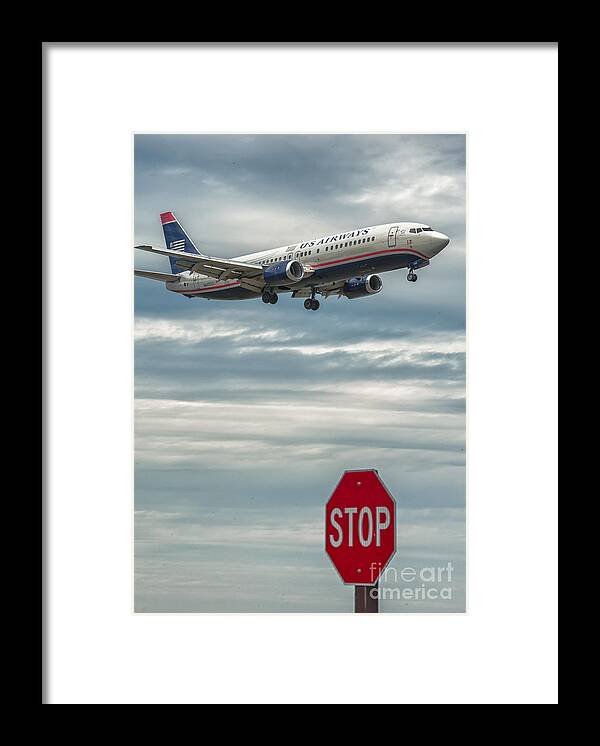 Us Airways Framed Print featuring the photograph Stop by Jim Moore