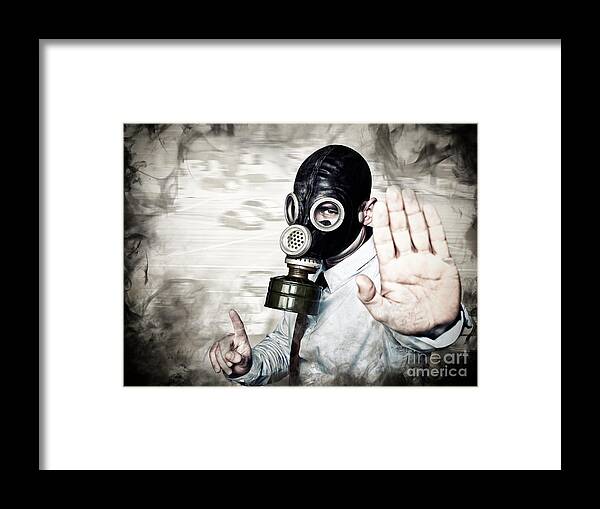 Biohazard Framed Print featuring the photograph Stop Pollution by Gualtiero Boffi