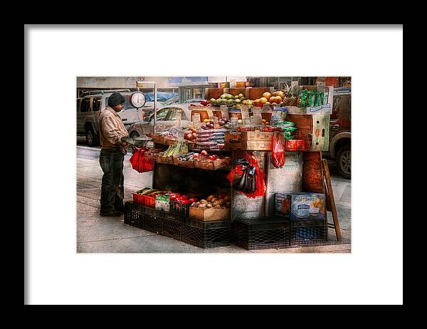 Chelsea Framed Print featuring the photograph Store - NY - Chelsea - Fresh fruit stand by Mike Savad