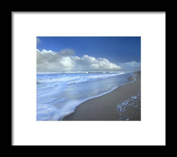 Mp Framed Print featuring the photograph Storm Cloud Over Beach, Canaveral by Tim Fitzharris