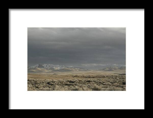 Nevada Framed Print featuring the photograph Storm in Dunes by Suzanne Lorenz