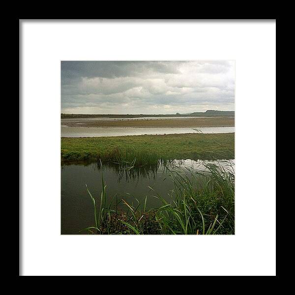 Textgram Framed Print featuring the photograph Storm Over Cley Marshes #iphoneography by Dave Lee