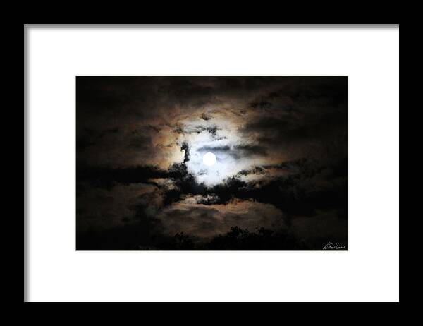 Full Moon Framed Print featuring the photograph Stormy Moon by Diana Haronis