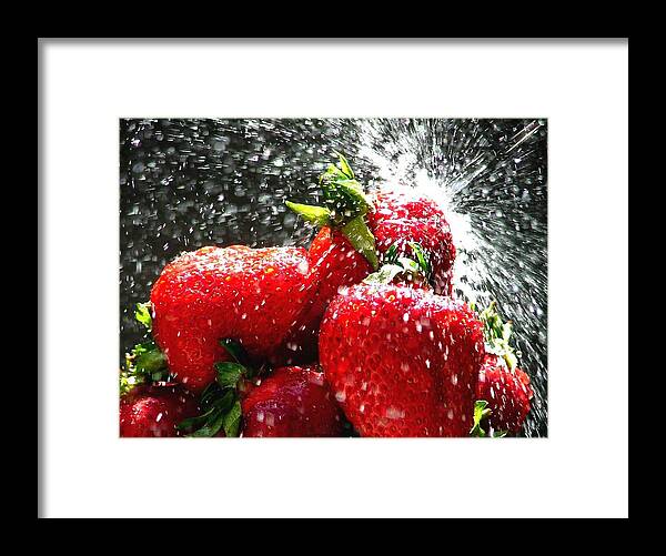 Berry Framed Print featuring the photograph Strawberry Splatter by Colin J Williams Photography