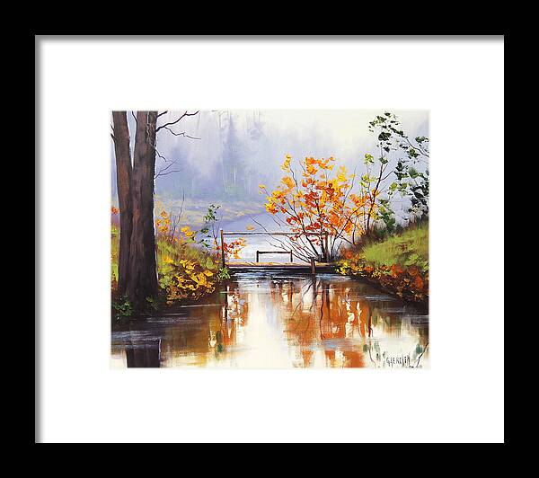  Fall Framed Print featuring the painting Stream Crossing by Graham Gercken