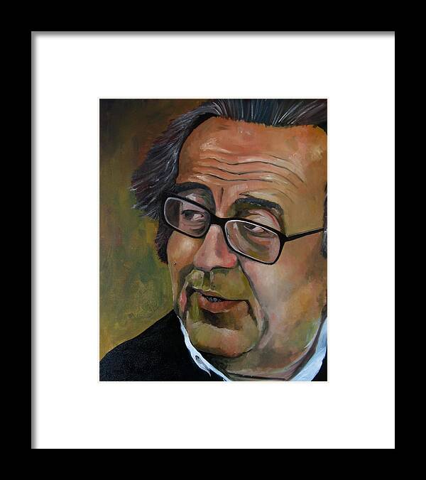 Male Framed Print featuring the painting Study for Prof Joe by Ray Agius
