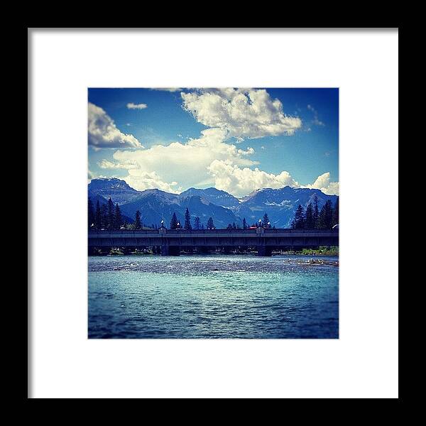 Blue Framed Print featuring the photograph #stunning #mountain #mountains #pretty by Heather Wood