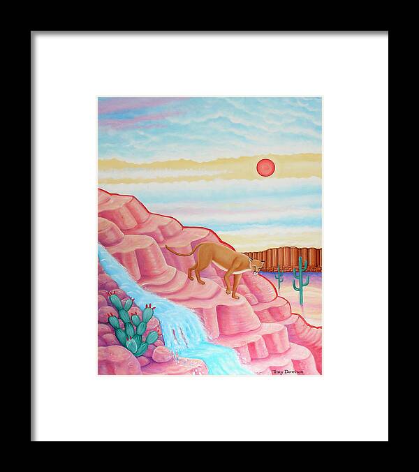 Cougar Framed Print featuring the painting Summer Afternoon by Tracy Dennison