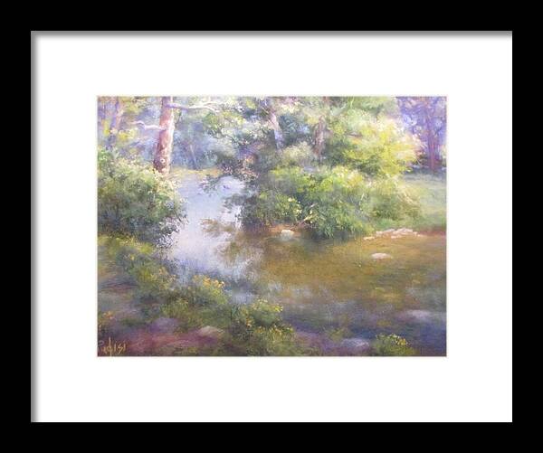 Landscape Framed Print featuring the pastel Summer Green by Bill Puglisi