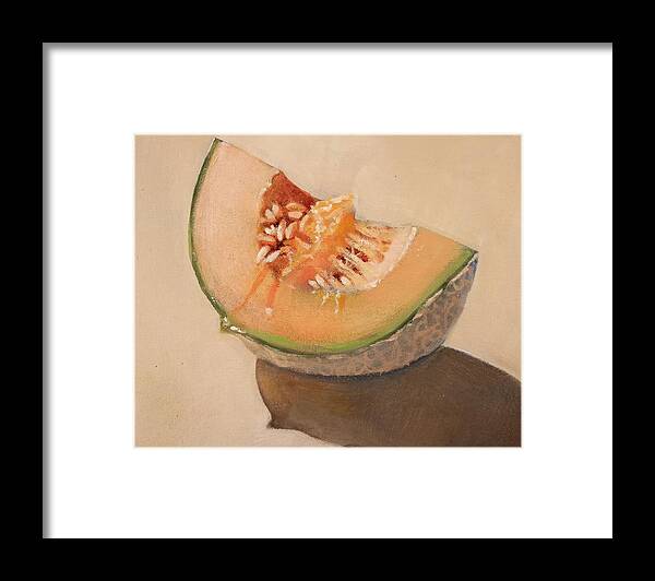 Walt Maes Framed Print featuring the painting Summer melon still life by Walt Maes