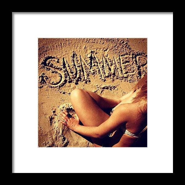 Summer Framed Print featuring the photograph #summer #sand #beach #blonde #girl by Isidora Leyton
