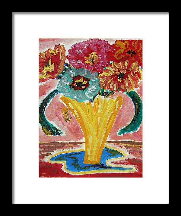 Flowers Framed Print featuring the painting Summer Season 2012 Blooms by Mary Carol Williams