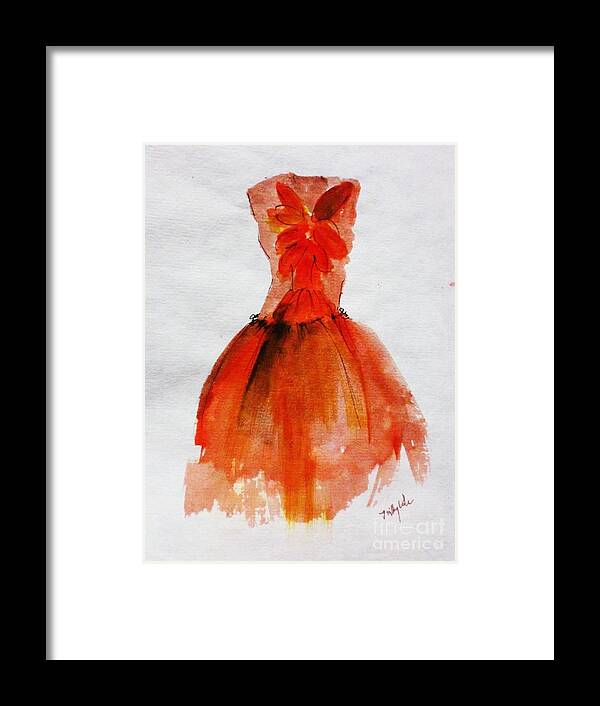 Orange Dress Framed Print featuring the painting Summer Sensation by Trilby Cole