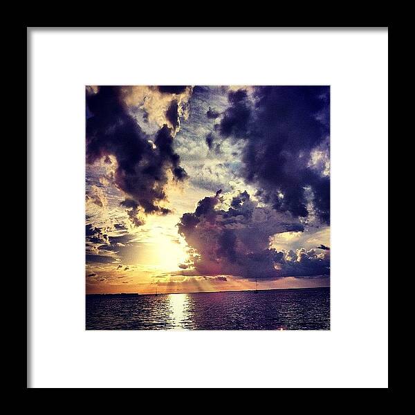 Charlottecounty Framed Print featuring the photograph Sun Going Down Over #charlotteharbor by Michelle Huey