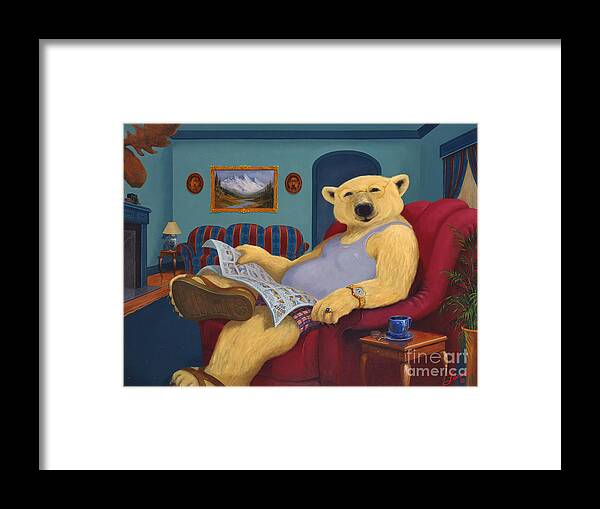 Sunday Funnies Framed Print featuring the painting Sunday Funnies by Charles Fennen