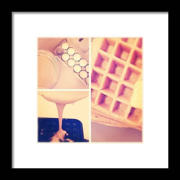 Butter Framed Print featuring the photograph #sunday #morning #breakfast #waffles by Bianca Q