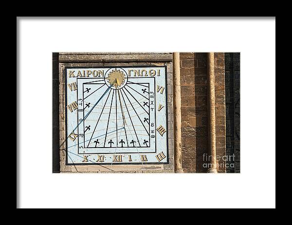 Ancient Framed Print featuring the photograph Sundial by Andrew Michael