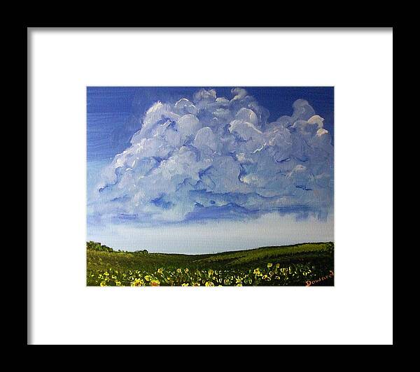 Art Framed Print featuring the painting Sunflower Field by Raymond Doward