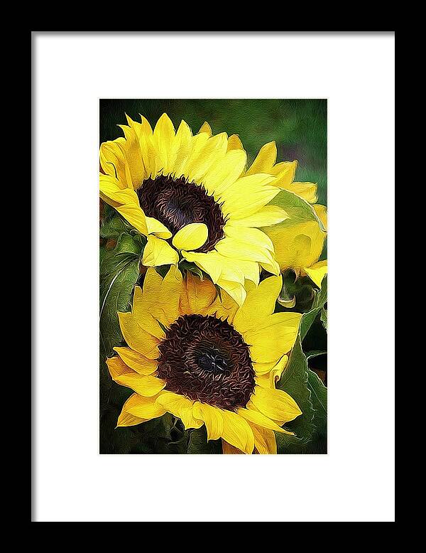 Sunflowers Framed Print featuring the photograph Sunflowers by Cathie Tyler