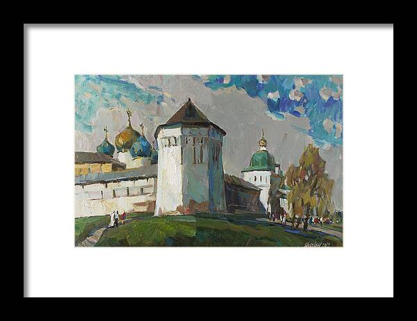 Sergiev-posad Framed Print featuring the painting Sunny day by Juliya Zhukova