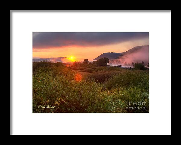 Grand Tetons Framed Print featuring the photograph Sunrise at Snake River by Sue Karski