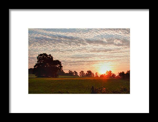 Sunrise Framed Print featuring the photograph Sunrise on Mackerel Sky by Lynne Jenkins
