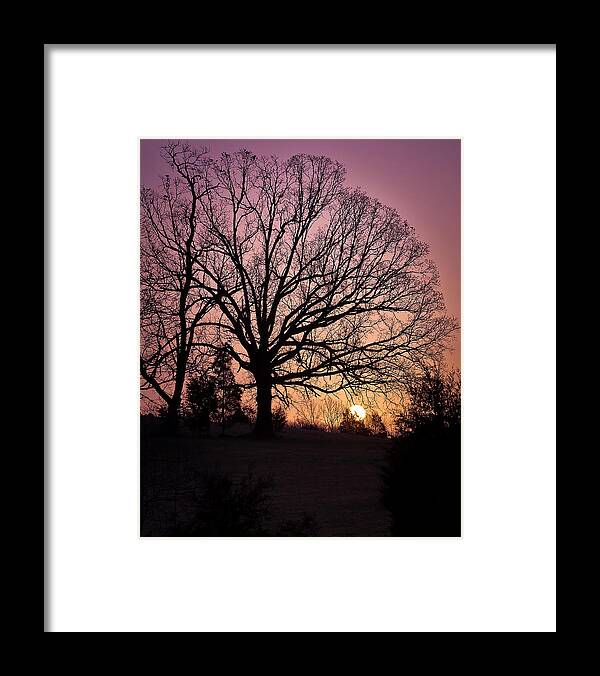 Landscape Framed Print featuring the photograph Sunrise Silhouette by Lori Coleman