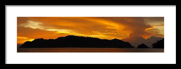 Sunrise Framed Print featuring the photograph SUNSCAPE PANORAMA Curu National Wildlife Park Costa Rica Panorama by William OBrien