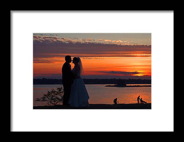Sunset Framed Print featuring the photograph Sunset at night a wedding delight by David Freuthal