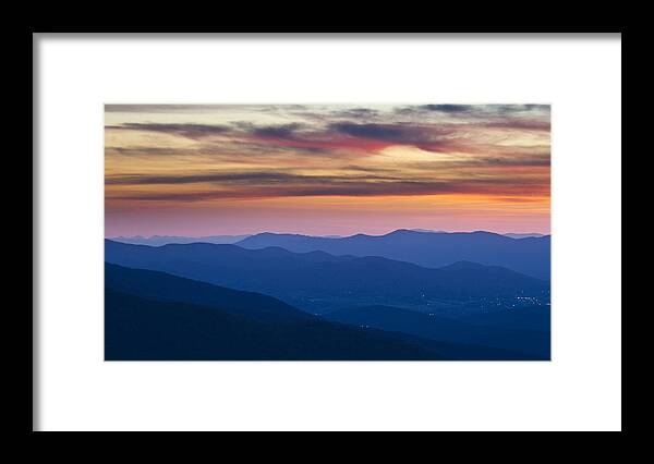 Shenandoah Framed Print featuring the photograph Sunset in Shenandoah National Park by Pierre Leclerc Photography