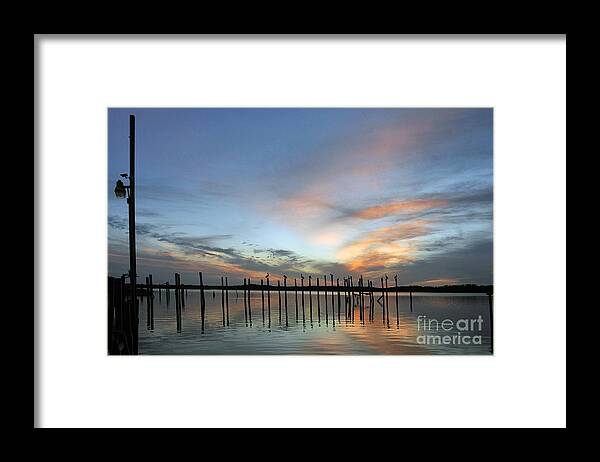 Sunset Framed Print featuring the photograph sunset marina Everglades by Dan Friend
