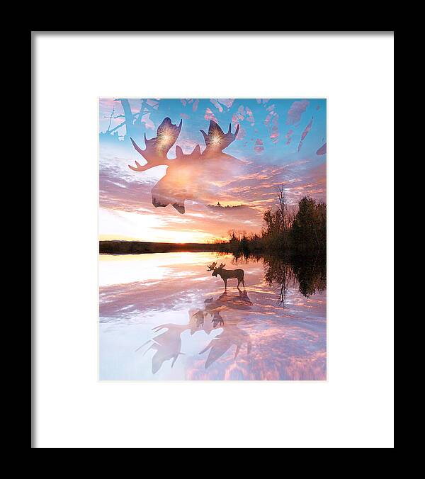 Sunset Framed Print featuring the photograph Sunset On Moose Pond by John Stephens
