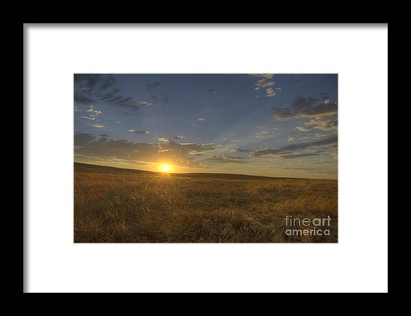 Sunset Framed Print featuring the photograph Sunset on the prairie by Jim And Emily Bush