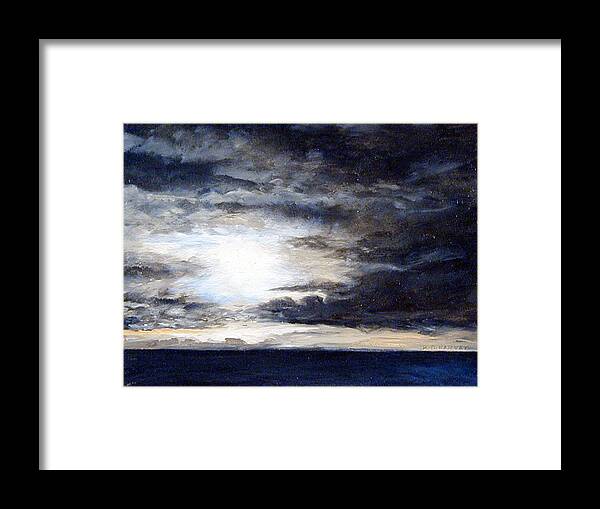 Ocean Framed Print featuring the painting Sunset by Robert Harvey