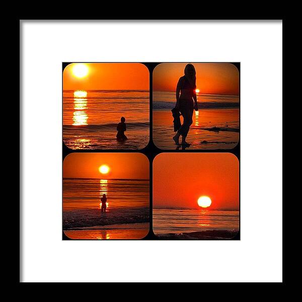 Beach Framed Print featuring the photograph #sunset #silhouette #california #beach by Susan Neufeld