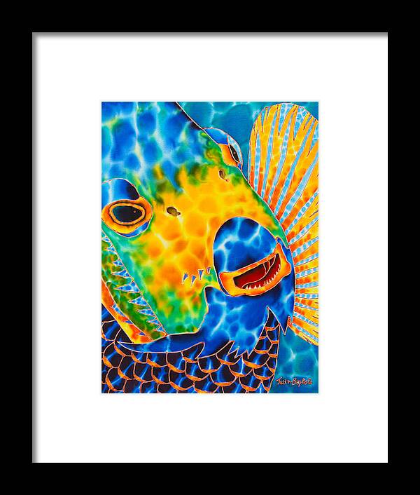 Fish Art Framed Print featuring the painting Queen Angelfish by Daniel Jean-Baptiste